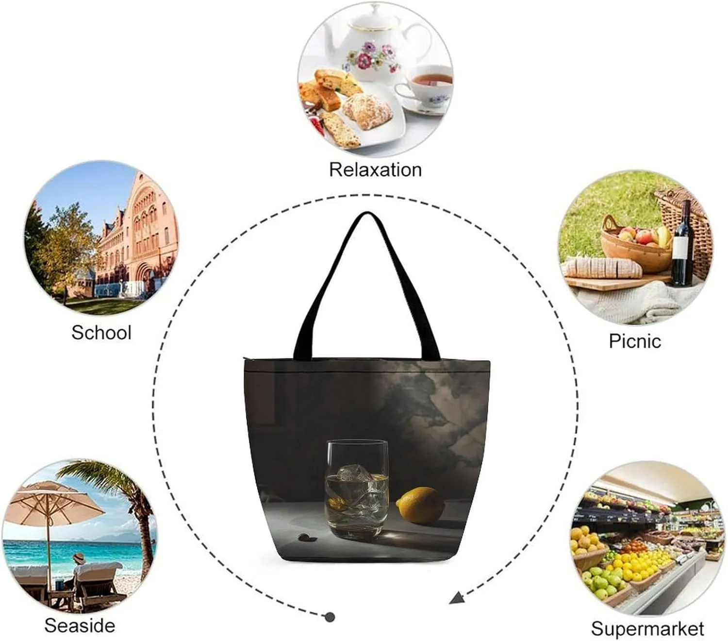 Tote Bag for Women Grocery Bag Golden Retriever Dog Foldable Shopping Bags Reusable Large Tote Bag