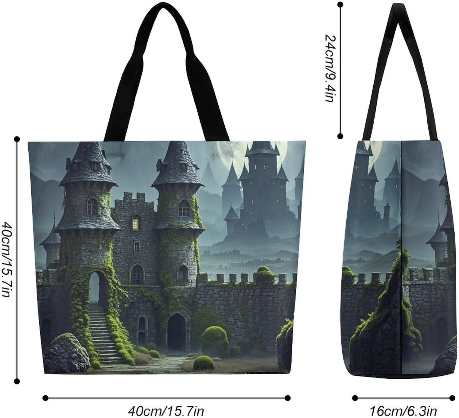 Tote Bag for Women Large Capacity Tote Bags Blue Fruit Pattern Handbag Crossbody Bag Shopping Bags Shoulder Bag