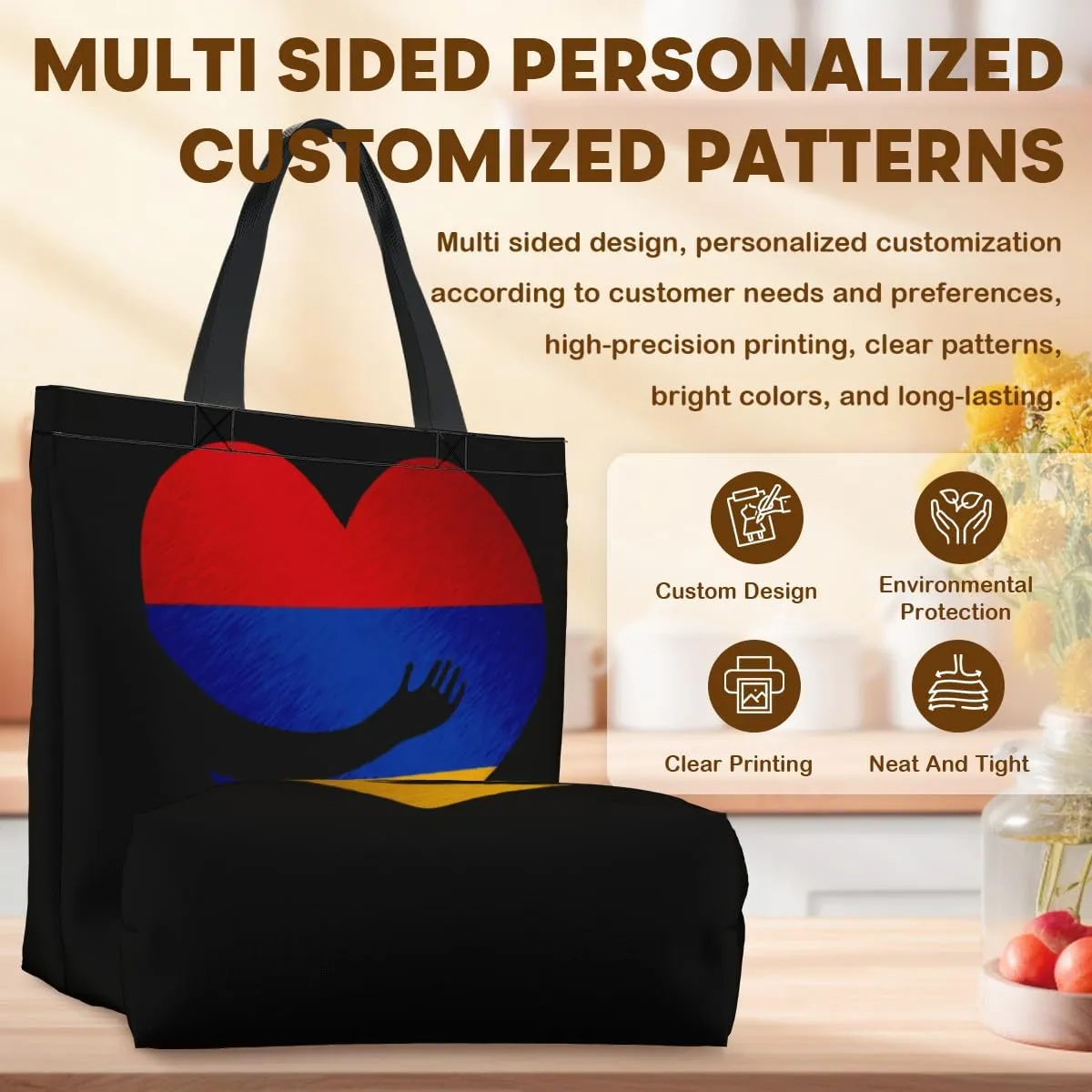 Tote Bag for Women Men Large Reusable Beach Shoulder Bags With Zipper for Gym Shopping Travel Gifts Yoga