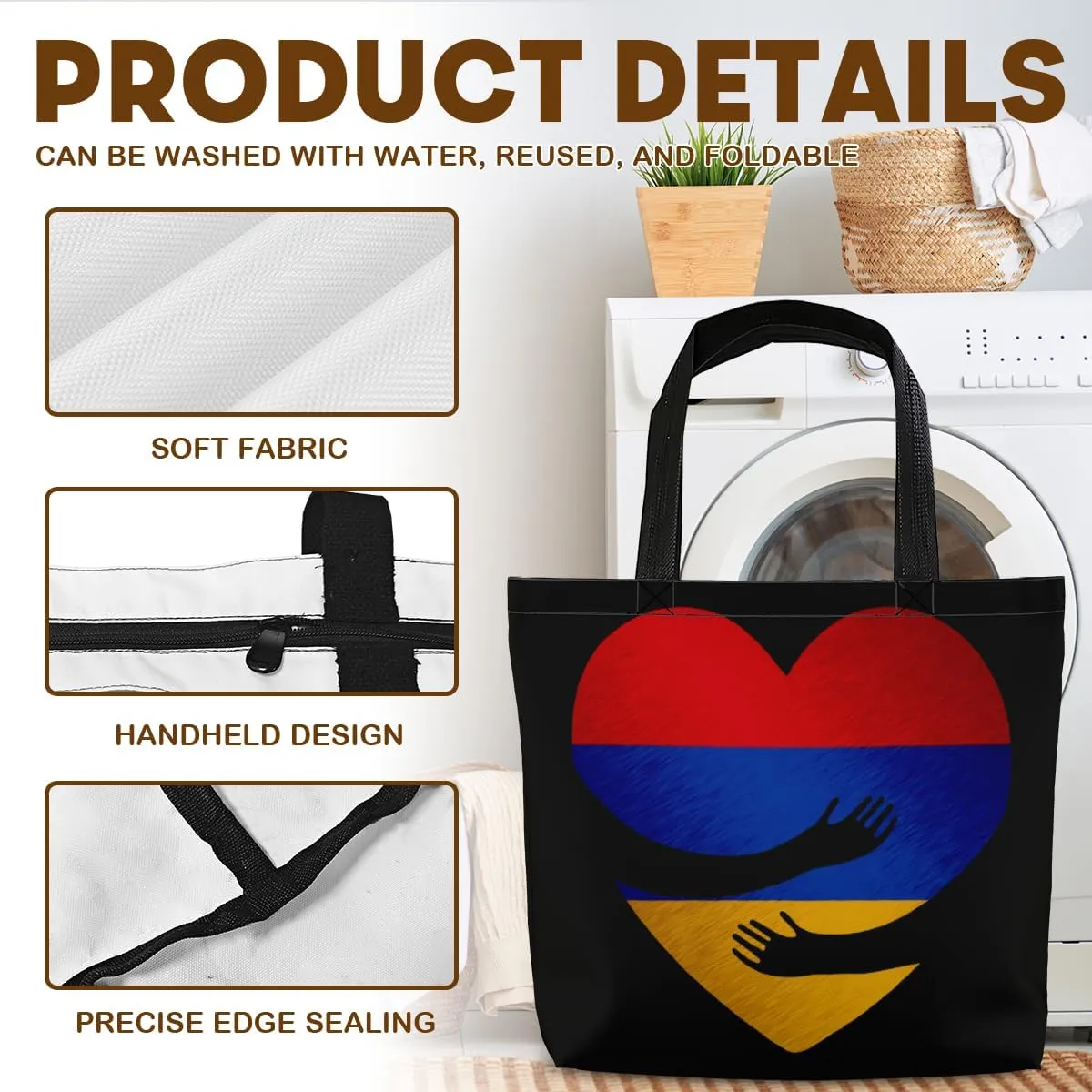 Tote Bag for Women Men Large Reusable Beach Shoulder Bags With Zipper for Gym Shopping Travel Gifts Yoga