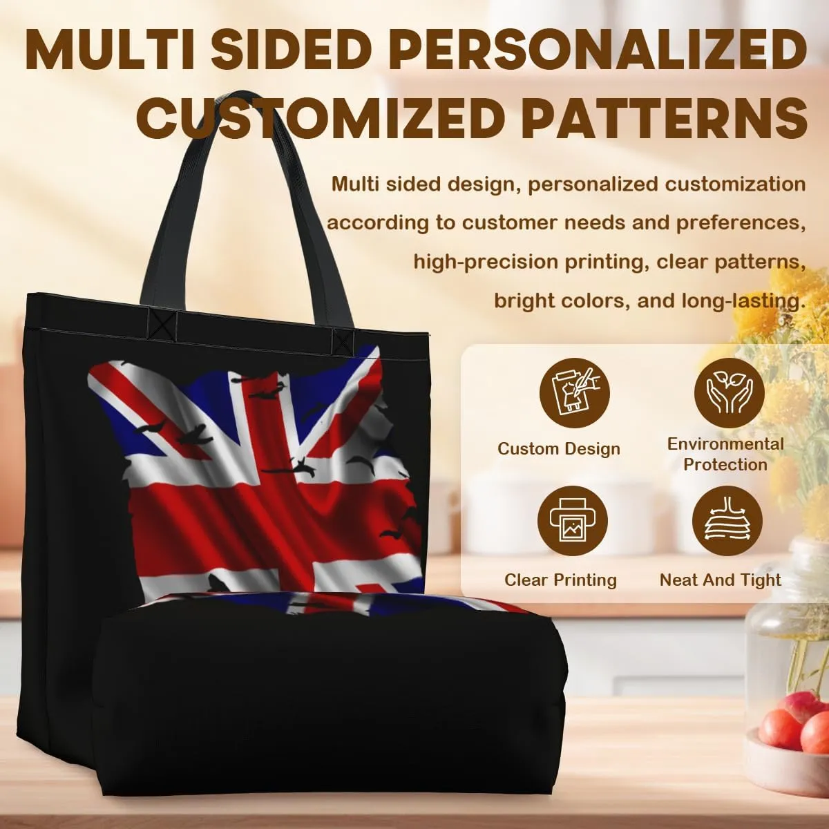 Tote Bag for Women Men Large Reusable Beach Shoulder Bags With Zipper for Gym Shopping Travel Gifts Yoga