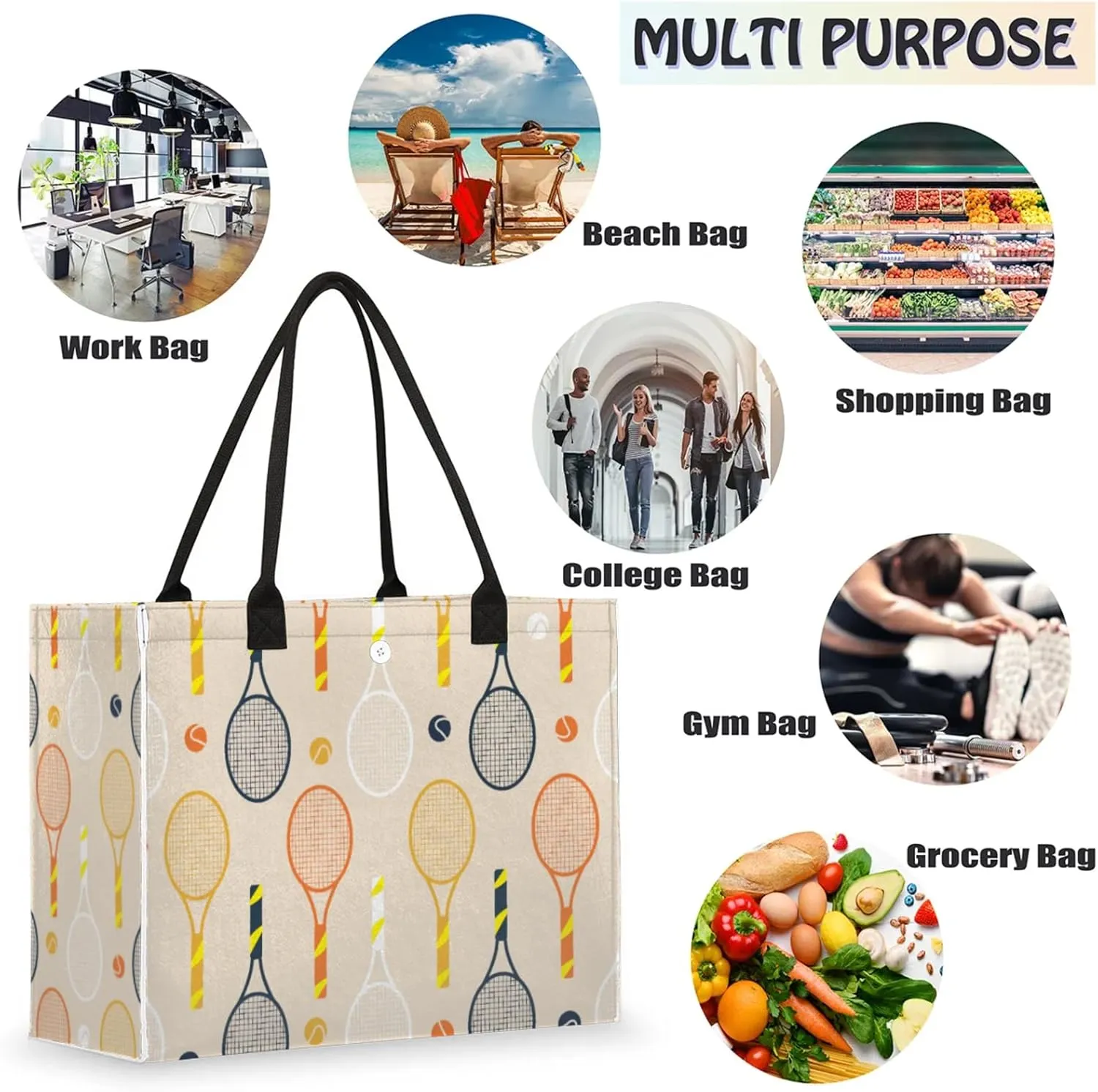 Tote Bag for Women Reusable Canvas Shoulder Bag