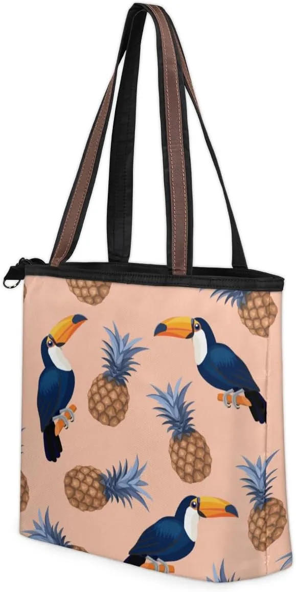 Tote Bag for Women with Zipper Large Capacity Top Handle Casual Shoulder Bag Handbag Reusable Shopping