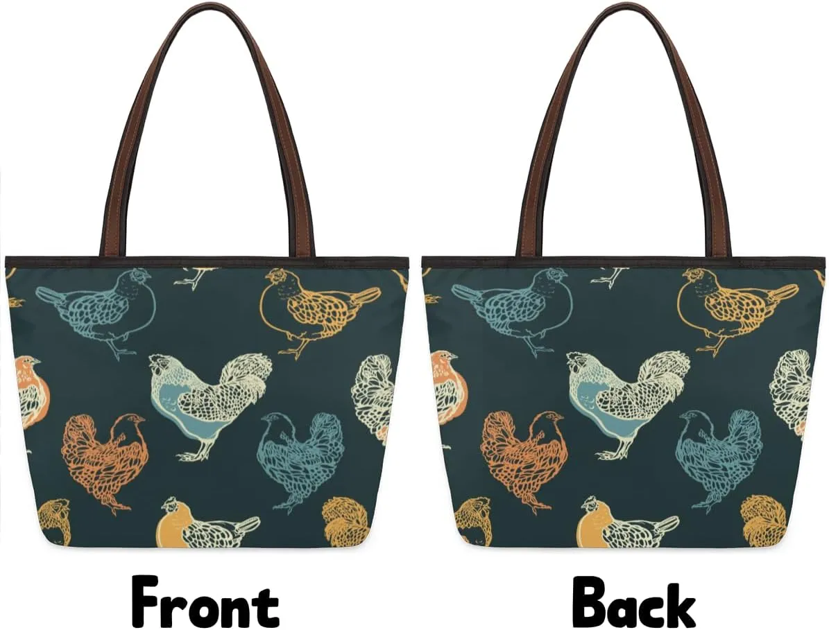 Tote Bag for Women with Zipper Large Capacity Top Handle Casual Shoulder Bag Handbag Reusable Shopping