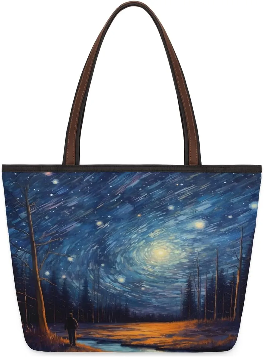 Tote Bag for Women with Zipper Large Capacity Top Handle Casual Shoulder Bag Handbag Reusable Shopping