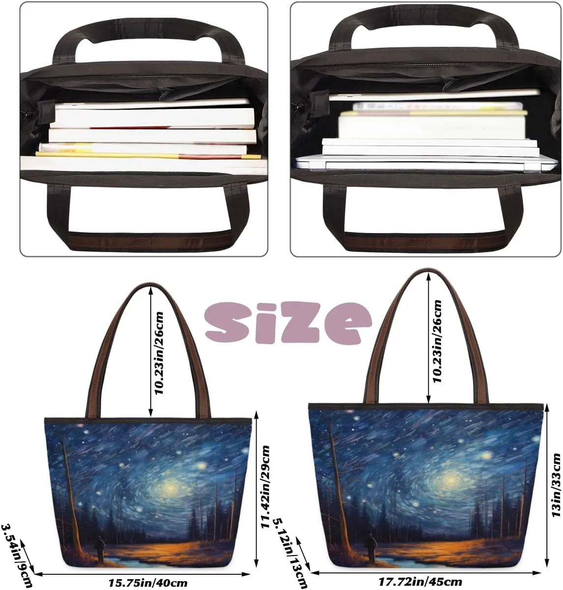 Tote Bag for Women with Zipper Large Capacity Top Handle Casual Shoulder Bag Handbag Reusable Shopping
