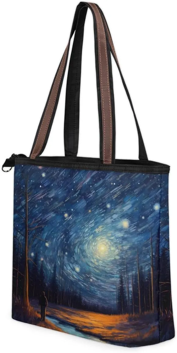 Tote Bag for Women with Zipper Large Capacity Top Handle Casual Shoulder Bag Handbag Reusable Shopping