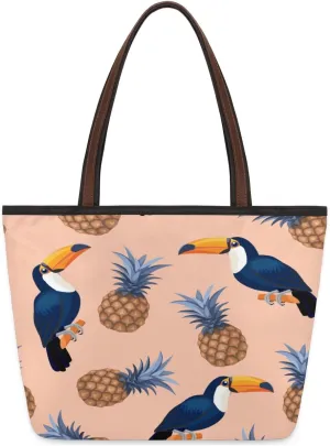 Tote Bag for Women with Zipper Large Capacity Top Handle Casual Shoulder Bag Handbag Reusable Shopping