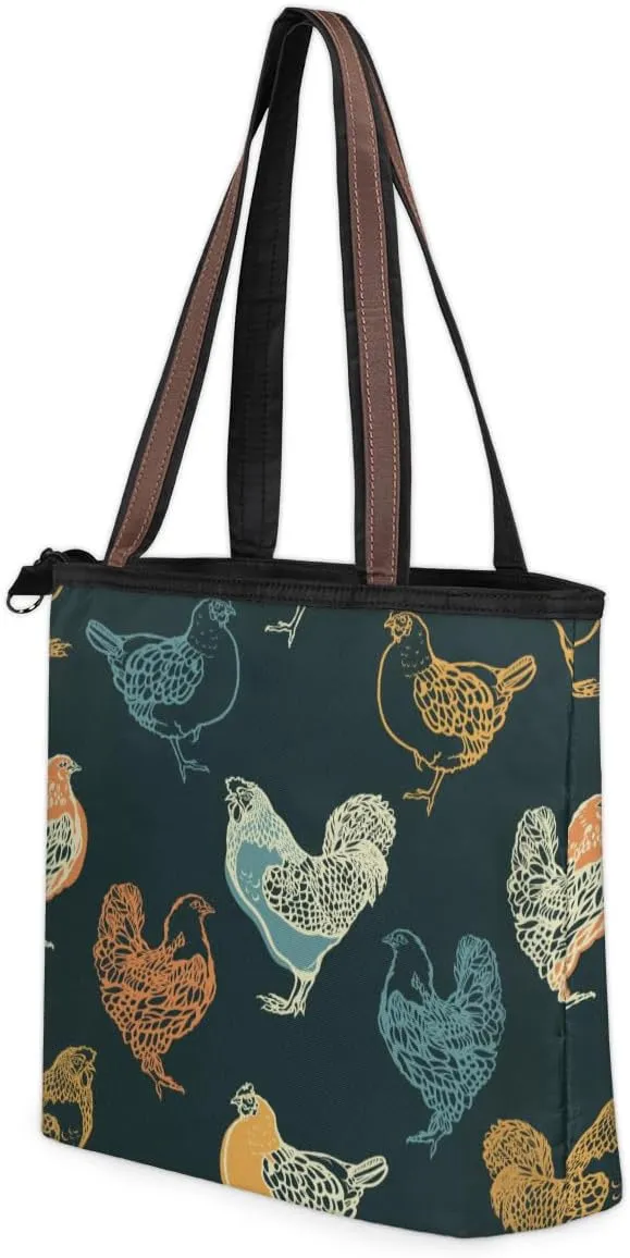 Tote Bag for Women with Zipper Large Capacity Top Handle Casual Shoulder Bag Handbag Reusable Shopping