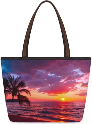 Tote Bag for Women with Zipper Large Capacity Top Handle Casual Shoulder Bag Handbag Reusable Shopping