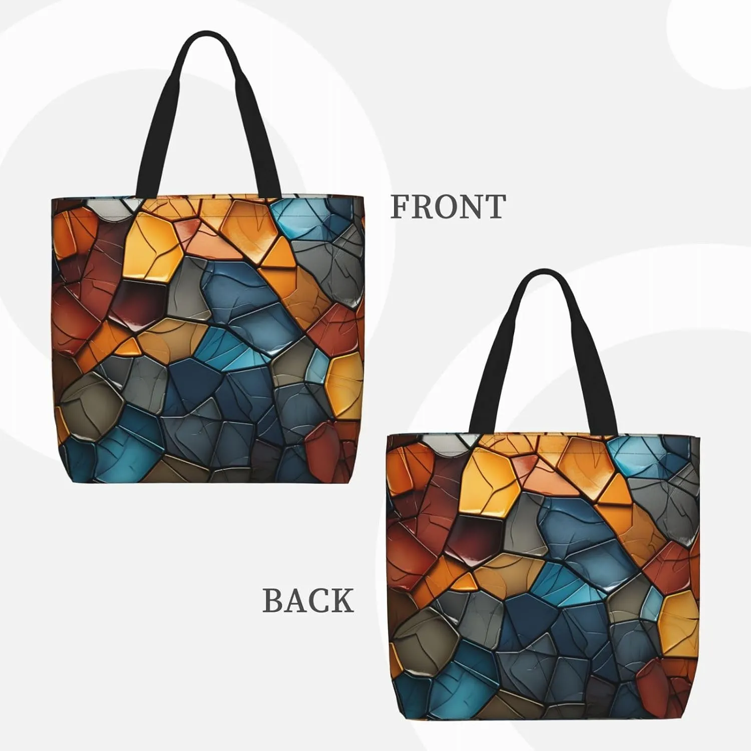 Tote Bag Large Capacity Grocery Bag With Zipper Golden Retriever Paw Prints Shopping Bag Shoulder Bag for Women