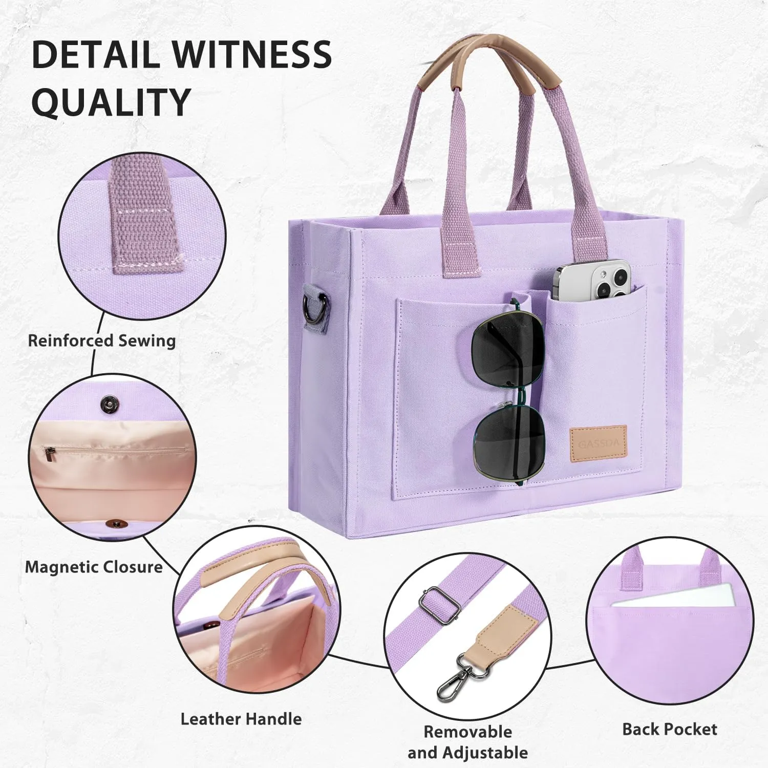 Tote Bags for Women Canvas Tote Purse Crossbody Bags with Pockets Top Handle Shoulder Handbags Satchel Bags for Women