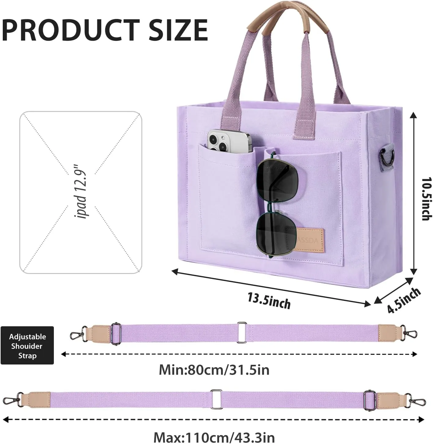 Tote Bags for Women Canvas Tote Purse Crossbody Bags with Pockets Top Handle Shoulder Handbags Satchel Bags for Women
