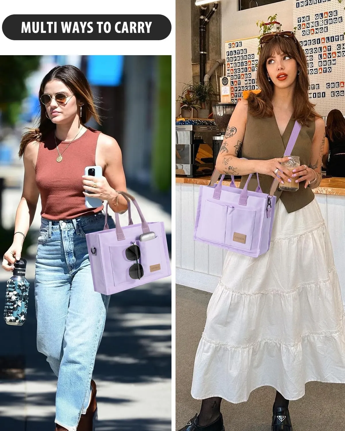 Tote Bags for Women Canvas Tote Purse Crossbody Bags with Pockets Top Handle Shoulder Handbags Satchel Bags for Women