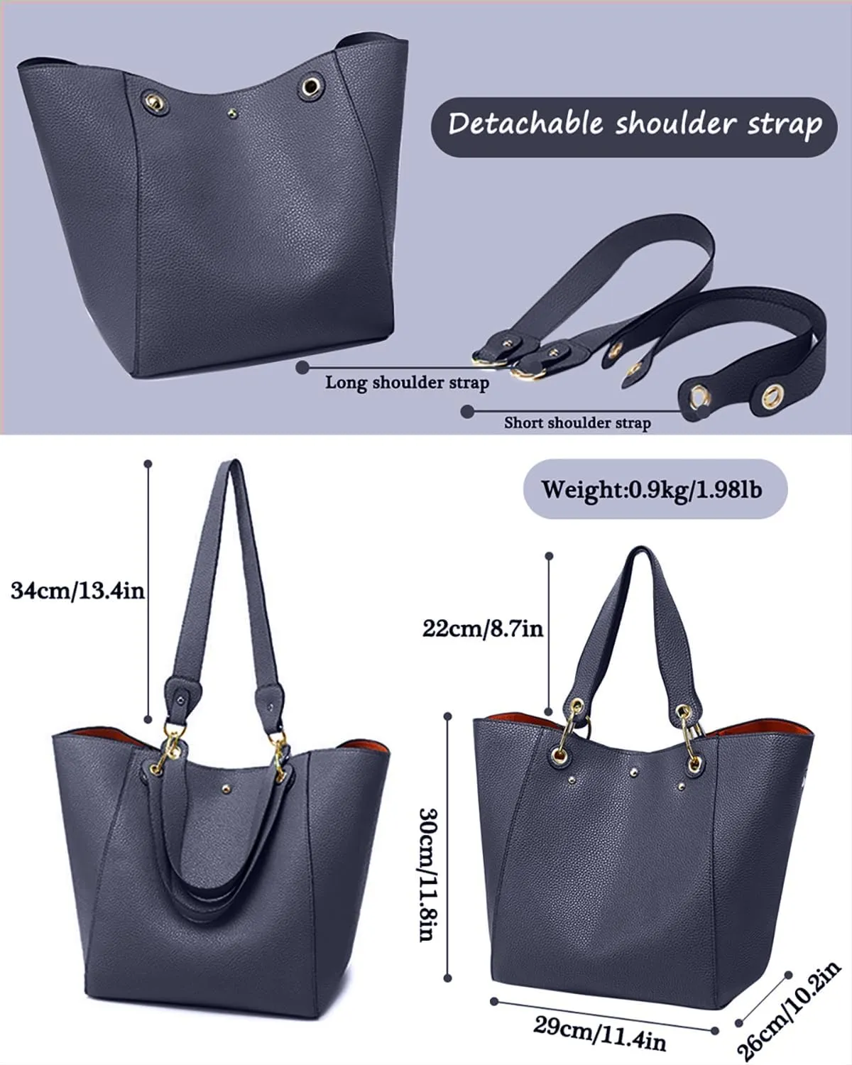 Tote Handbags for Women Large Capacity Bags Waterproof Faux Leather Crossbody Travel Purse Work Satchel Shoulder Bags
