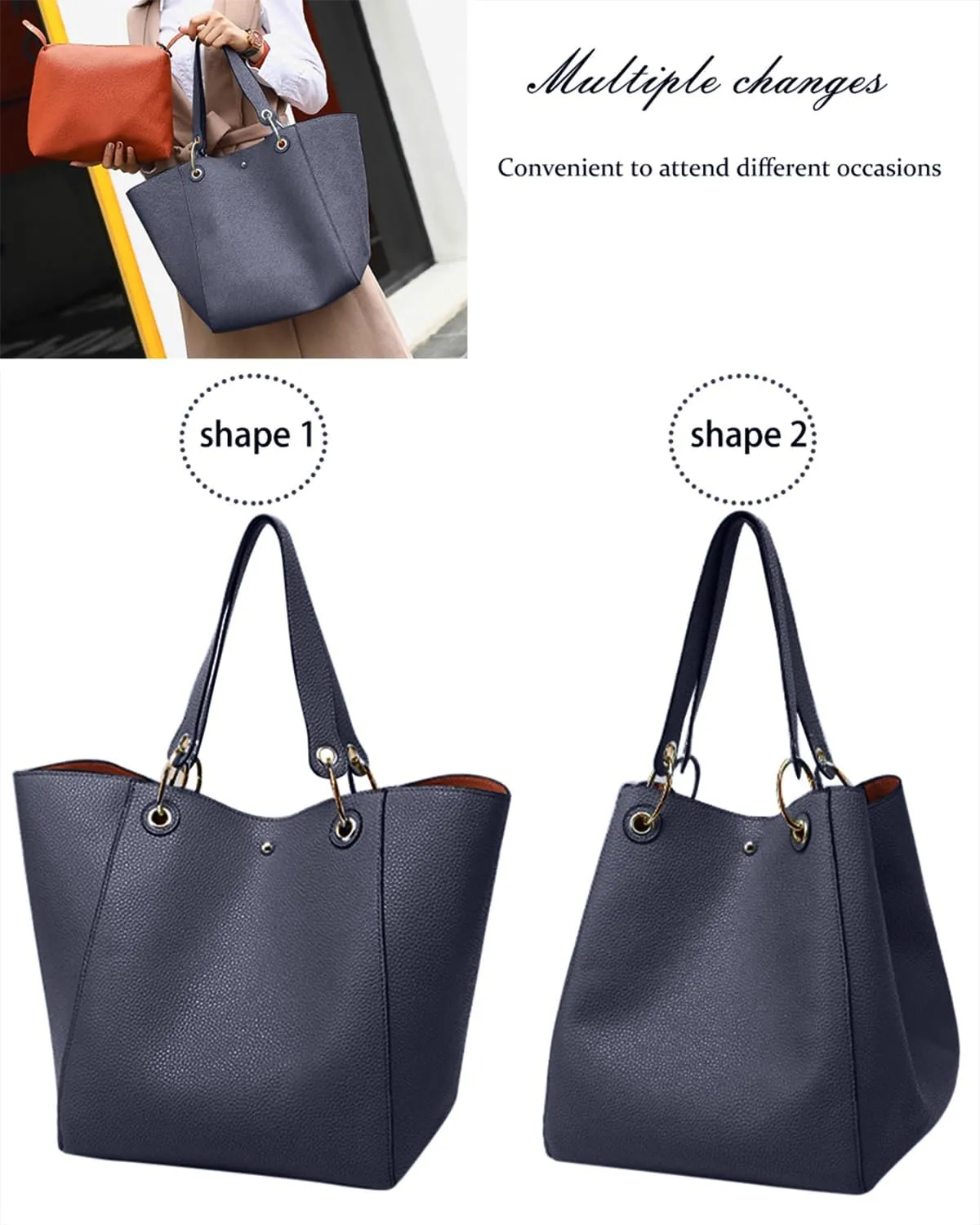 Tote Handbags for Women Large Capacity Bags Waterproof Faux Leather Crossbody Travel Purse Work Satchel Shoulder Bags
