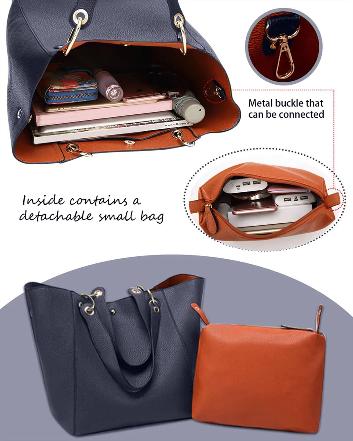 Tote Handbags for Women Large Capacity Bags Waterproof Faux Leather Crossbody Travel Purse Work Satchel Shoulder Bags