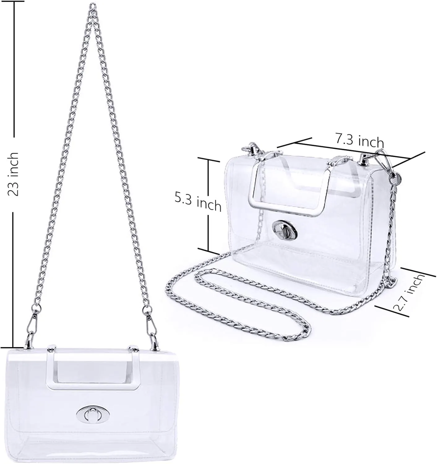 Transparent Clutch Clear Purse Crossbody Shoulder Bags Stadium Approved Bags