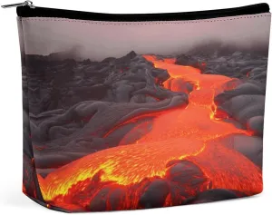 Travel Cosmetic Bag,Red Lava Print Handheld Cosmetic Travel Bag,simple Cosmetic Bag,cosmetic Bag for Purse