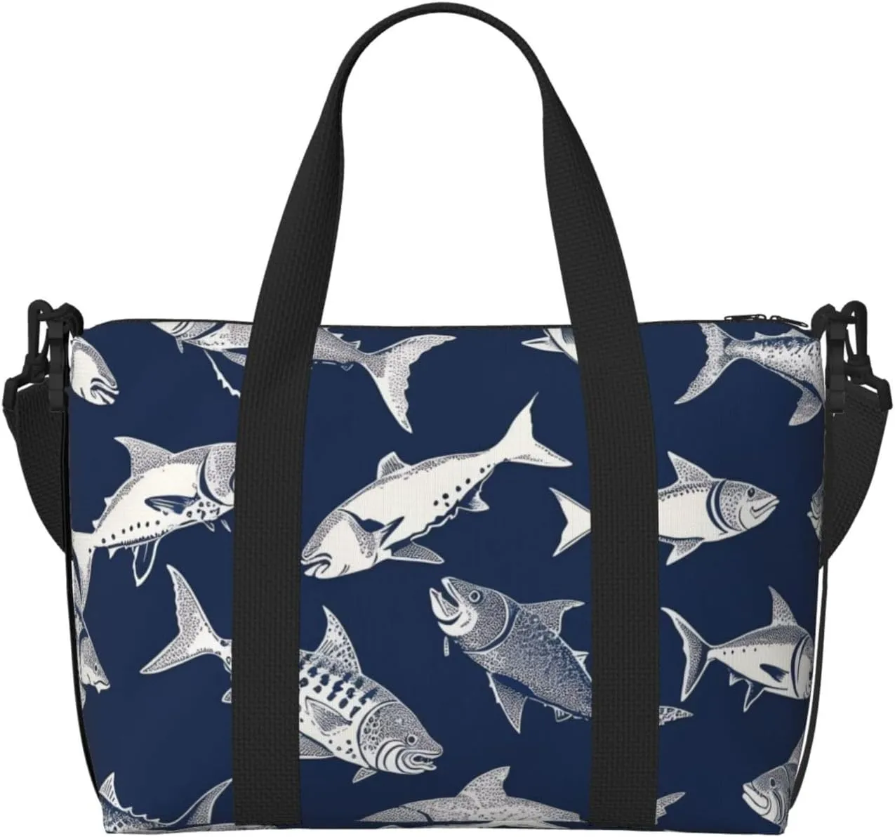 Travel Duffel Bags Personal Item Bag Carry on Luggage Bag Training Handbag Lightweight Waterproof Sports Gym Bag Various Sea Fish Pattern Weekender Bag for Women Men