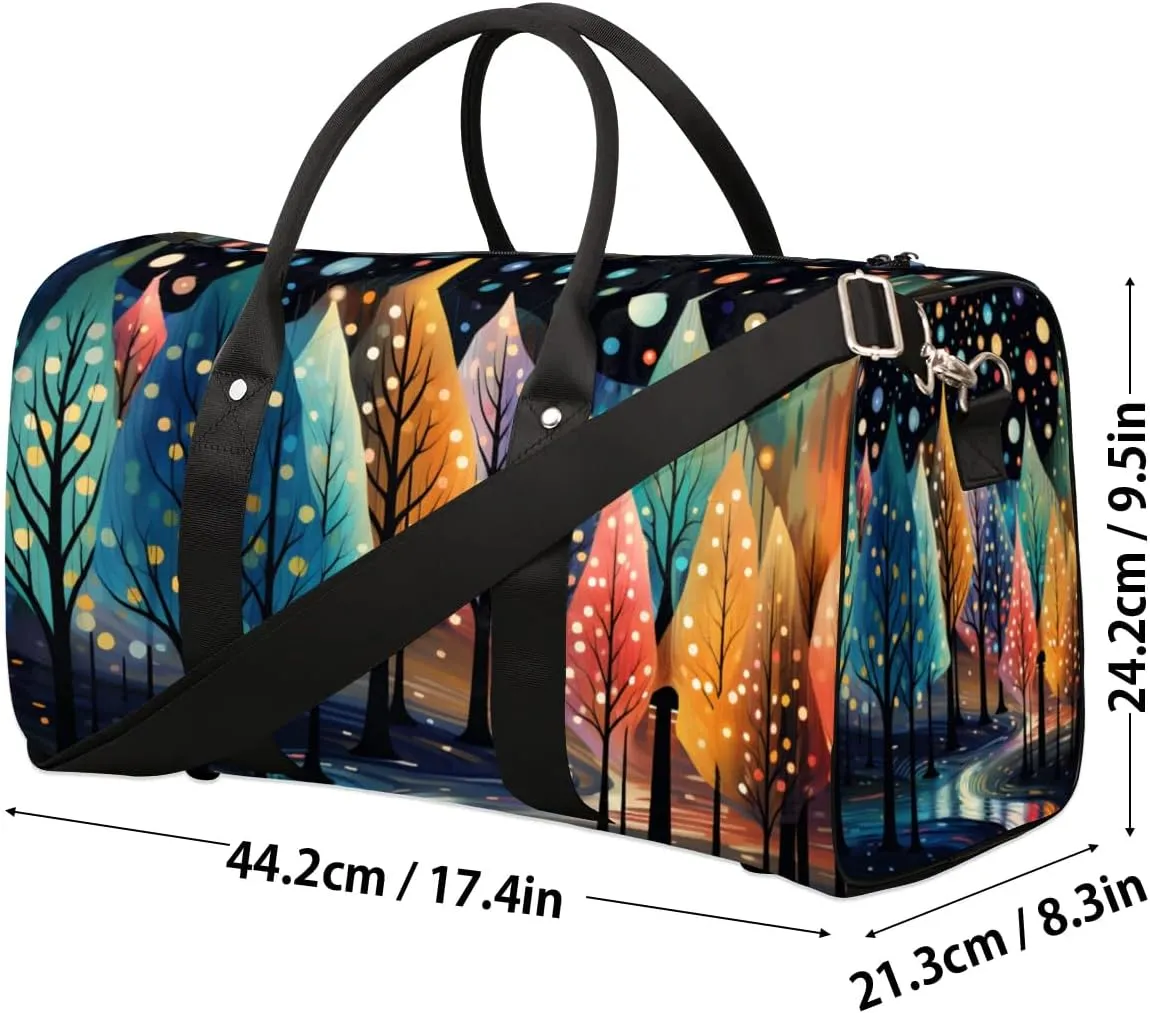 Travel Duffle Bag Colorful Trees Gym Bags for Men Women Travel Duffel Bags with Adjustable Shoulder Strap Carry On Weekender Bag