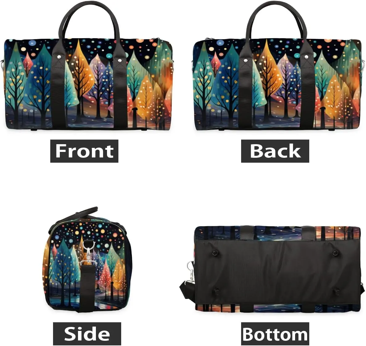 Travel Duffle Bag Colorful Trees Gym Bags for Men Women Travel Duffel Bags with Adjustable Shoulder Strap Carry On Weekender Bag
