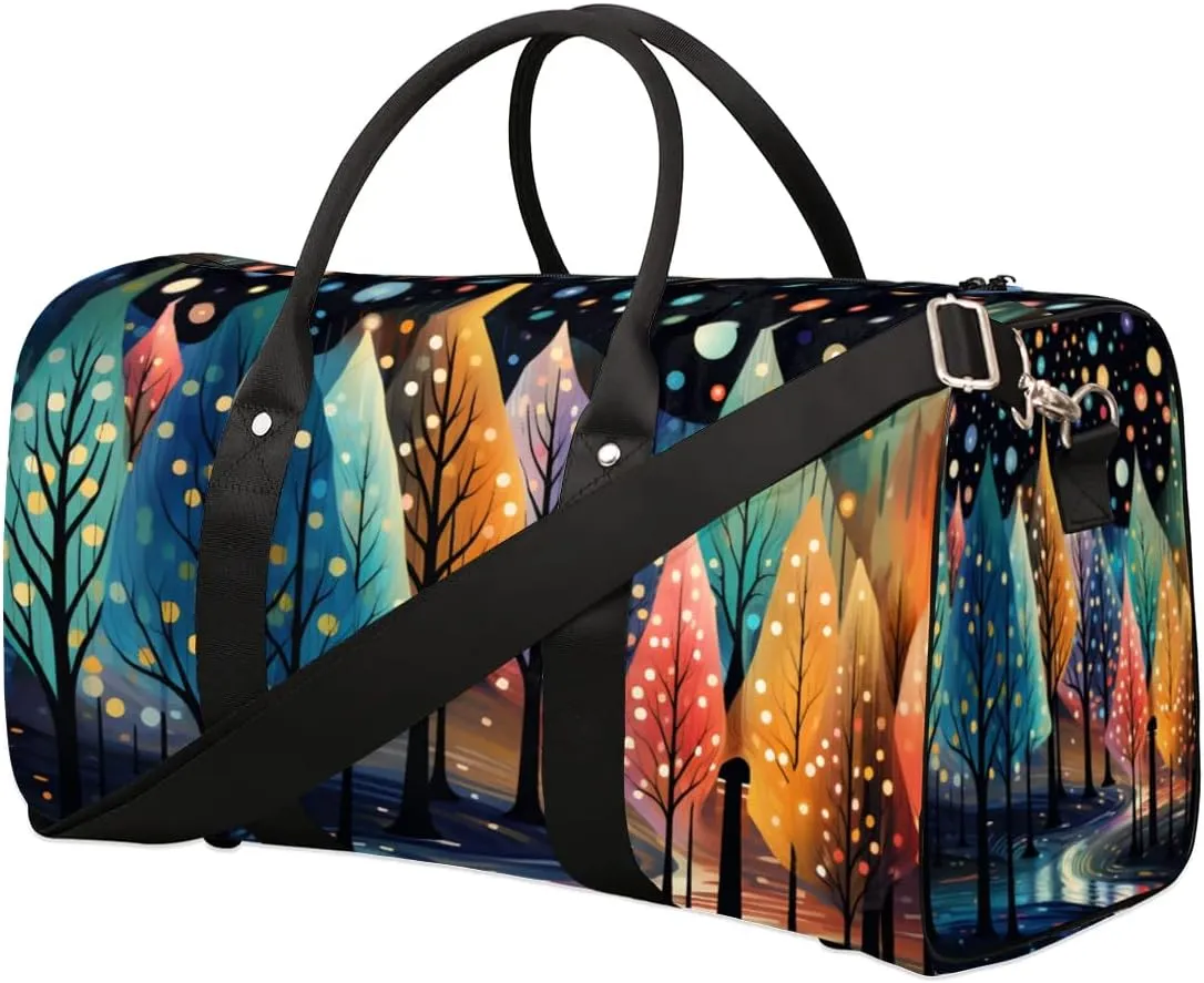 Travel Duffle Bag Colorful Trees Gym Bags for Men Women Travel Duffel Bags with Adjustable Shoulder Strap Carry On Weekender Bag