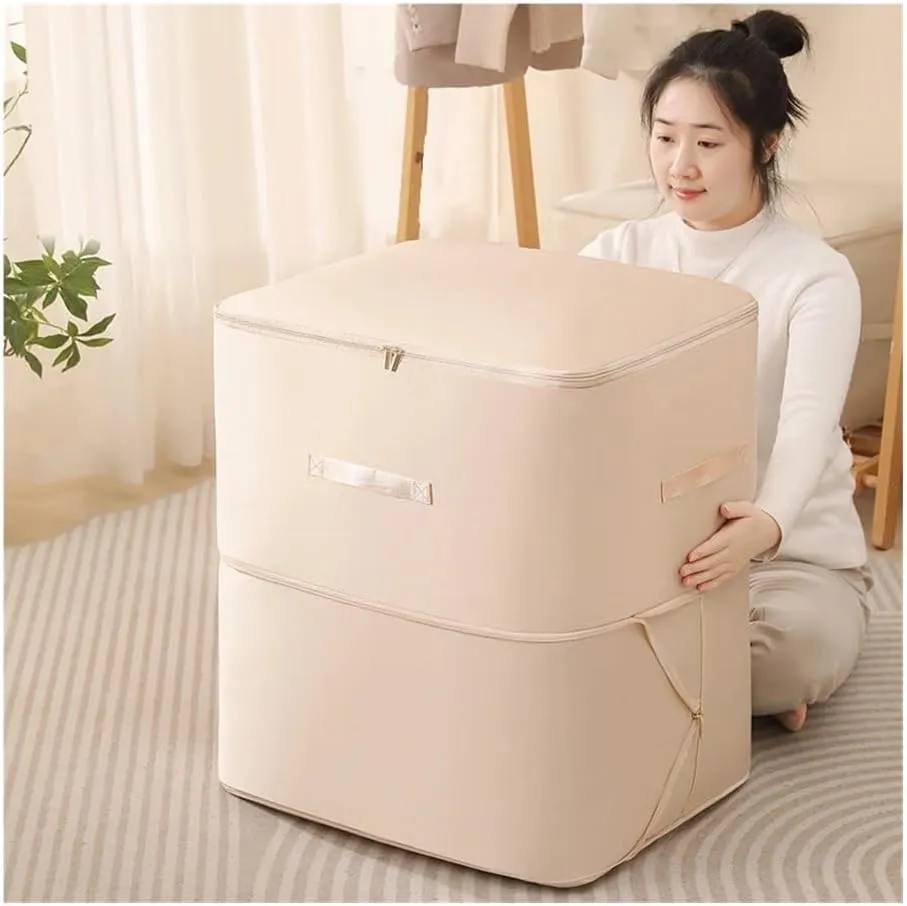 Travel Storage Bag Portable Compression Duvet Storage Bag Large Capacity Closet Quilt Organizer Cabinet Pillow Blanket Organizer(30x40x18cm-Grey,2PCS)