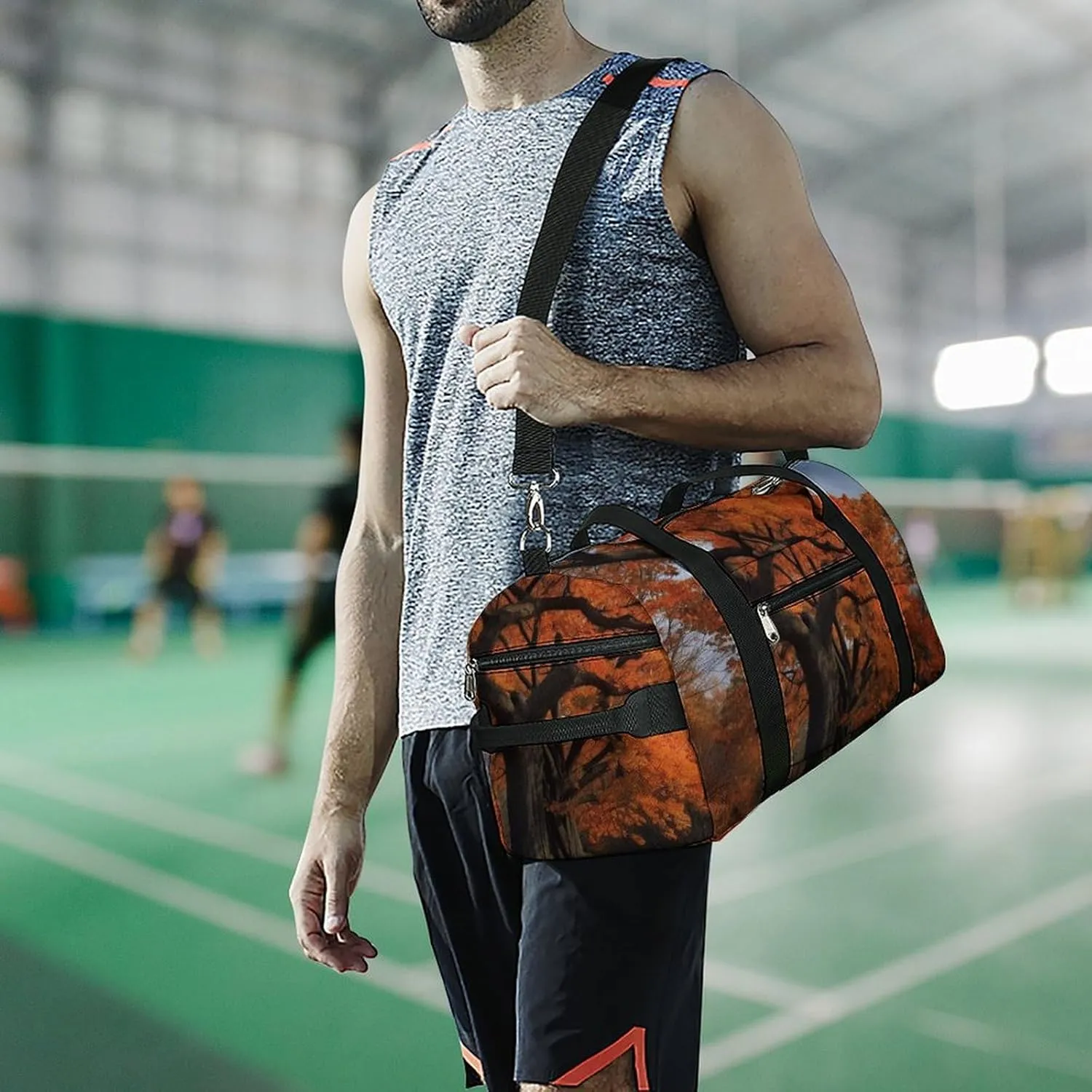 Tree in The Fall Sports Gym Bag Carry on Holdalls for Men Small Duffel Bags for Women with Shoe Compartment