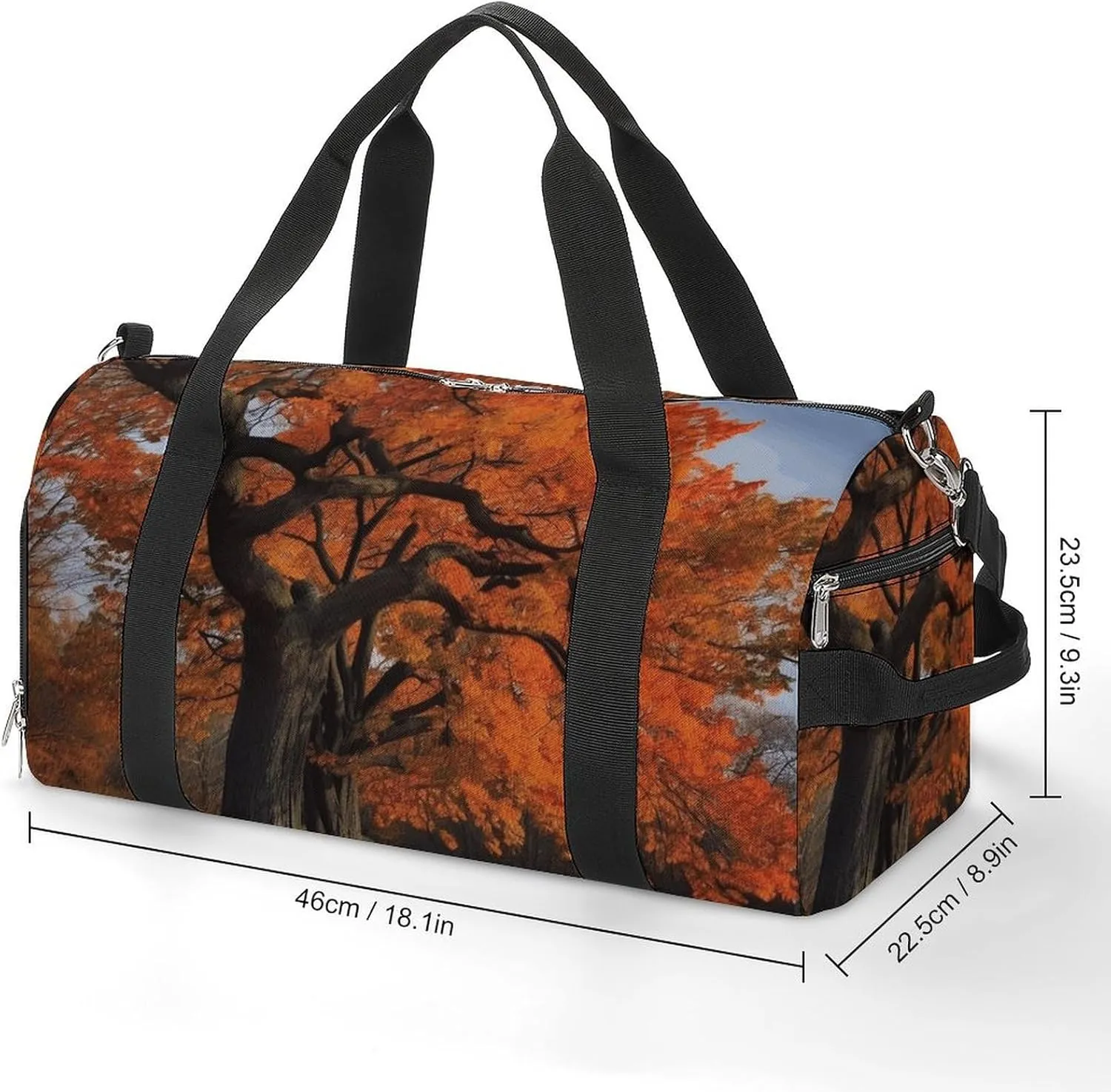 Tree in The Fall Sports Gym Bag Carry on Holdalls for Men Small Duffel Bags for Women with Shoe Compartment