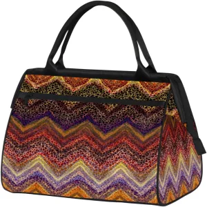 Tribe Boho Wave Copper Weekender Bags for Women 25L Small Travel Duffel Bag Teen Girl Overnight Tote Bags Ladies Gym Duffle Carry On Bag