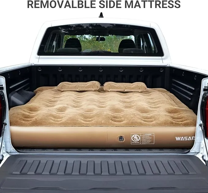 Truck Bed Air Mattress Fit 6.4' - 6.7' Full Size Short Truck Beds Inflatable Mattress with Pump & Removable Side Mattress for Outdoor, Camping