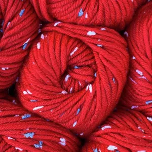 Tweed Twinkles Soft Baby Yarn for Crocheting, 8 Skeins, 696Yds/400G, Free Patterns - Acrylic Baby Blanket Knitting Yarn with Flecks - Size 3 DK Light Worsted Weight - Apple Red