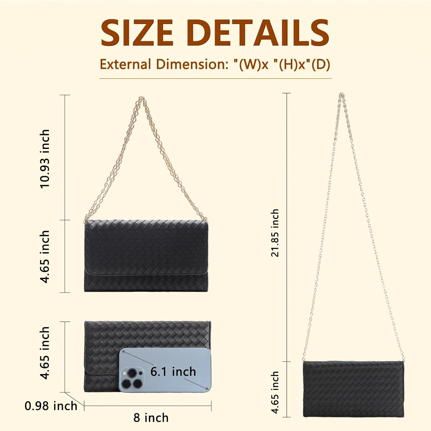 U U Crossbody Bags for Women, Handbags Cell Phone Wallet Small Purse with Credit Card Slots and Removebale Chain