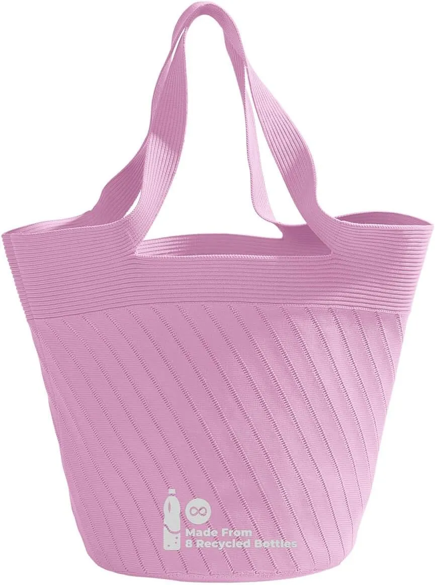Ultra Lightweight Tote Bag For Women (18.7” x 8.5”) - Upcycled Flexible Machine Washable Shopping Tote Bag For Women