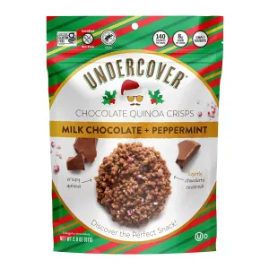 Undercover Chocolate Quinoa Crisps - Milk Chocolate   Peppermint Quinoa Crisps | 8-Pack, 2oz Bags | Gluten Free, Nut-Free, Allergen Friendly, Kosher
