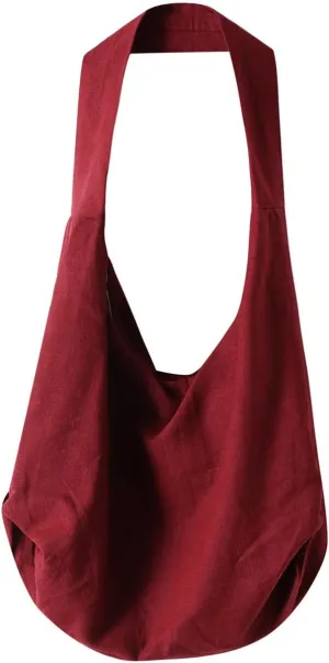 Unisex Sling Crossbody Linen Bags Large Shoulder Shopping Hobo Bag Handbag Top Zip Bags Handmade Messenger Bag Wallet