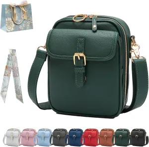 Urvashi Crossbody Leather Bag, Anti Theft Shoulder Bags Built In Wallet, Large Capacity with 10 Card Slots