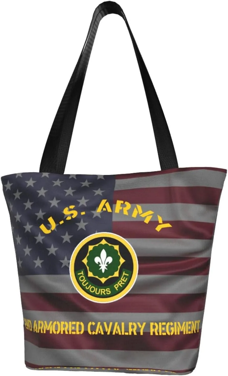 Us Army 2nd Armored Cavalry Regiment Fashion Shoulder Bag Large Capacity For Man Or Woman