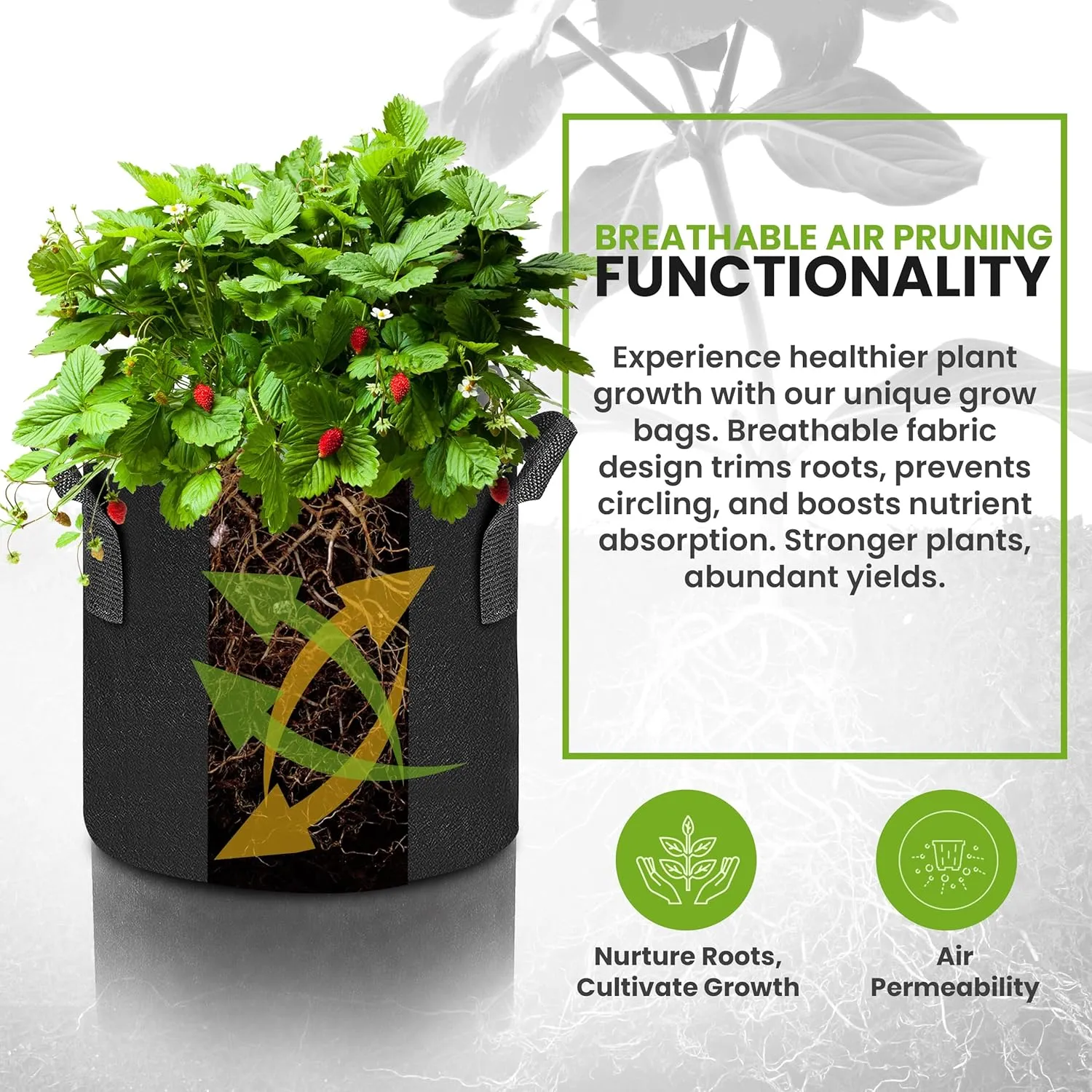Utopia Home 10-Pack 10 Gallon Fabric Grow Bags, Heavy Duty Thickened Fabric Planters Pots, Aeration Fabric Pots with Handles, Nonwoven Fabric Bags Suitable for Vegetables Flowers Mushroom (Black)