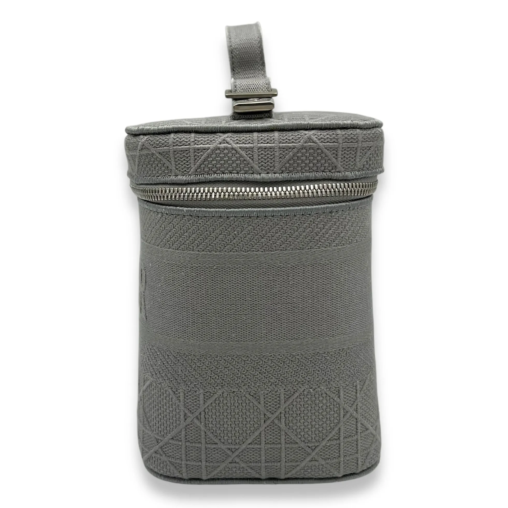Vanity Top Handle Bag Grey in Jacquard, Silver hardware