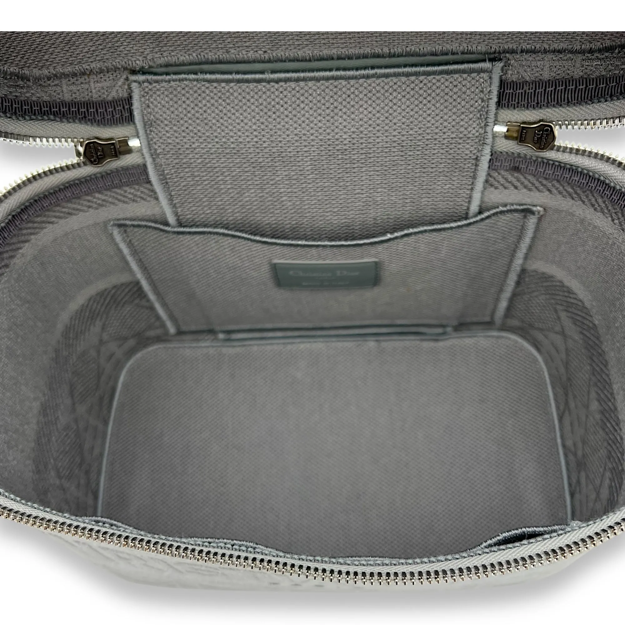 Vanity Top Handle Bag Grey in Jacquard, Silver hardware