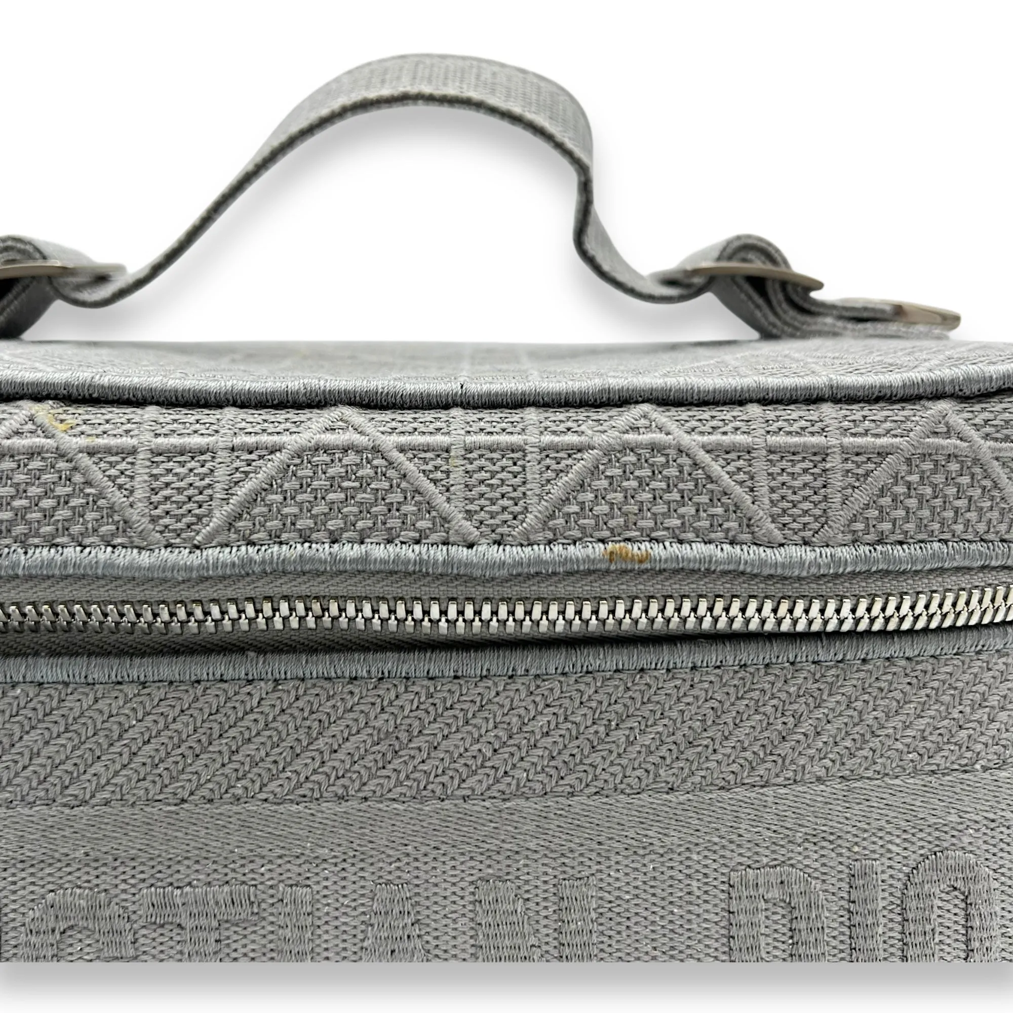 Vanity Top Handle Bag Grey in Jacquard, Silver hardware