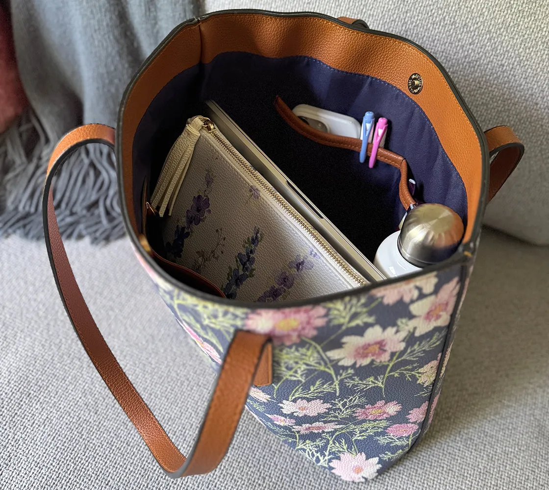 Vegan Leather Carryall Tote – Airy Cosmos