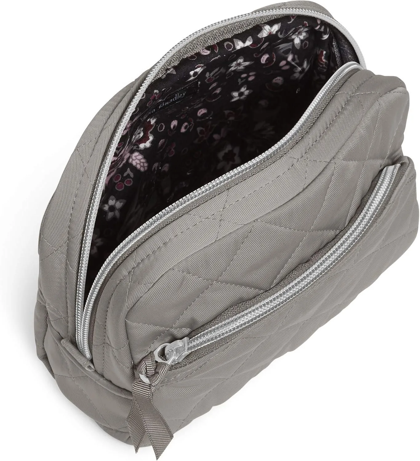 Vera Bradley Women's Performance Twill Medium Cosmetic Makeup Organizer Bag, Tranquil Gray, One Size