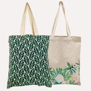 VIBRANT LEAF DESIGN FLAT BAGS – PACK OF 2