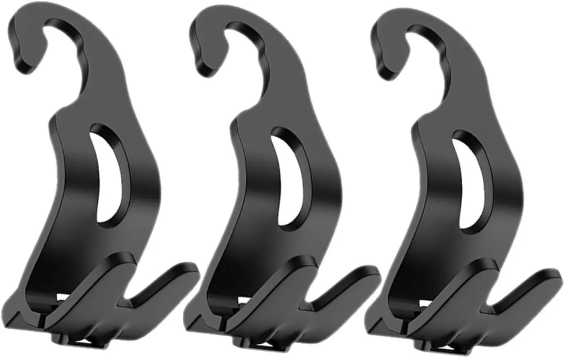 VOSAREA 3Pcs Car Headrest Hooks for Purses and Bags Durable Bag Hangers for Car Interior Organization Keep Groceries and Handbags Clutter Sleek Design for Any Vehicle