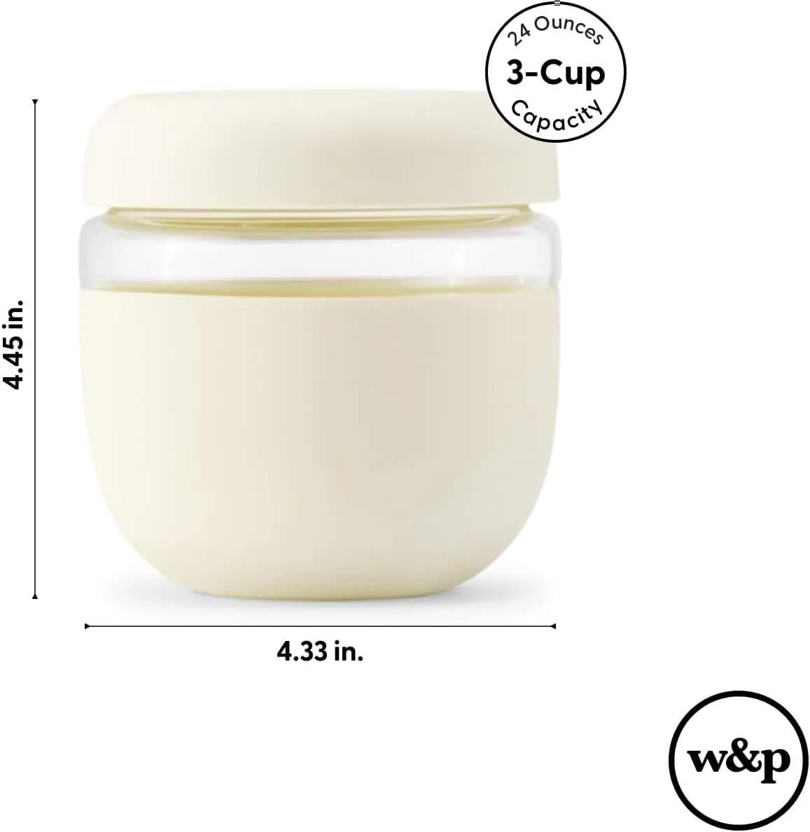W&P Porter Seal Tight Glass Food Storage Container with Lid, Terrazzo Cream 24oz, Leak & Spill Proof Meal Prep Container, Microwave & Dishwasher Safe, Borosilicate Glass