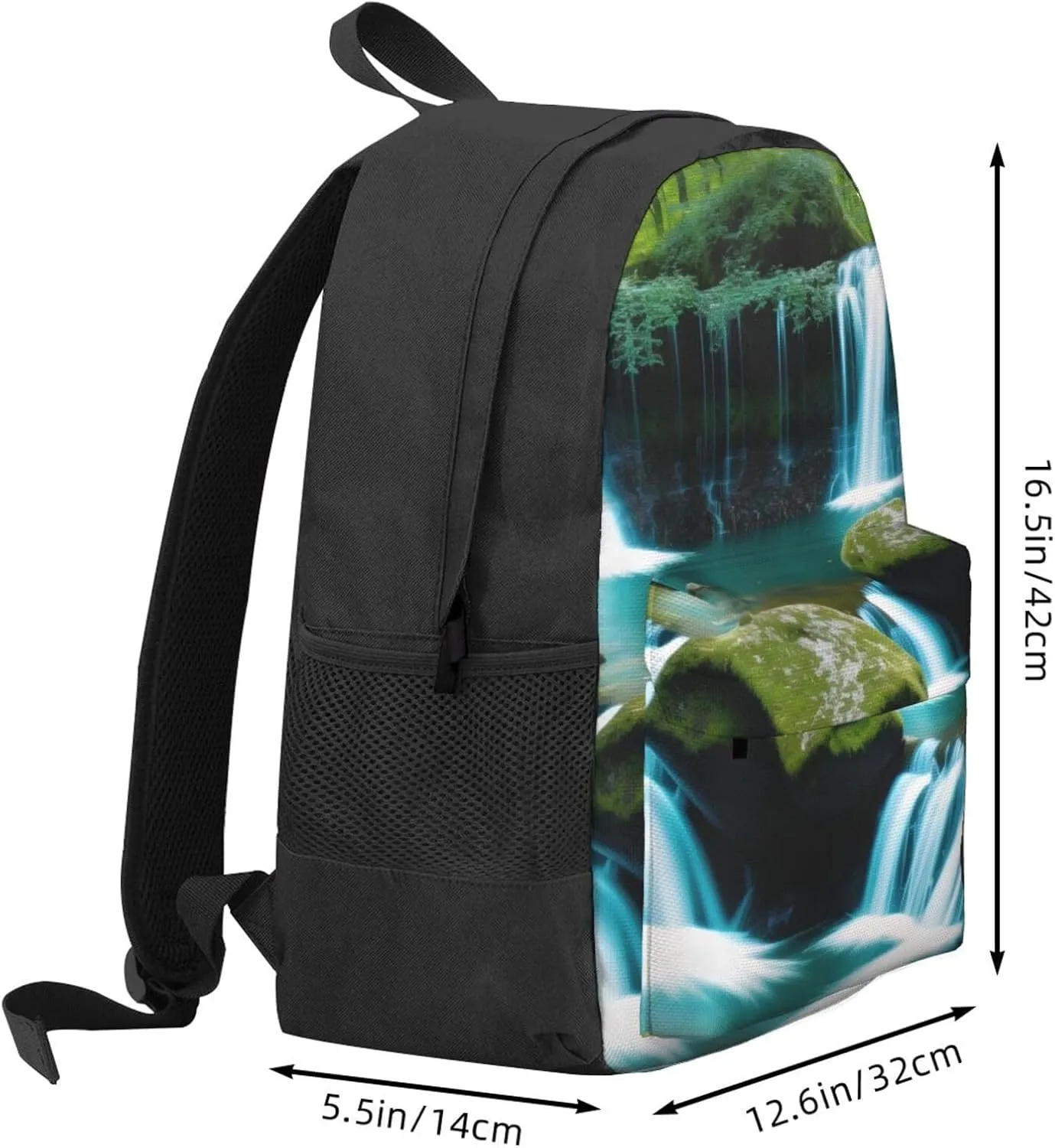 Waterfall And Mountain Backpack Printing Lightweight Casual Backpack Shoulder Bags Large Capacity Laptop Backpack