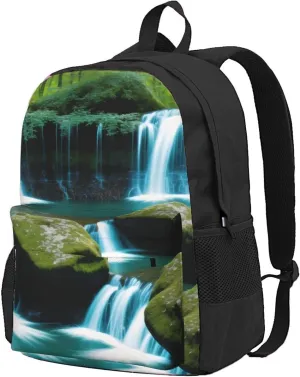 Waterfall And Mountain Backpack Printing Lightweight Casual Backpack Shoulder Bags Large Capacity Laptop Backpack